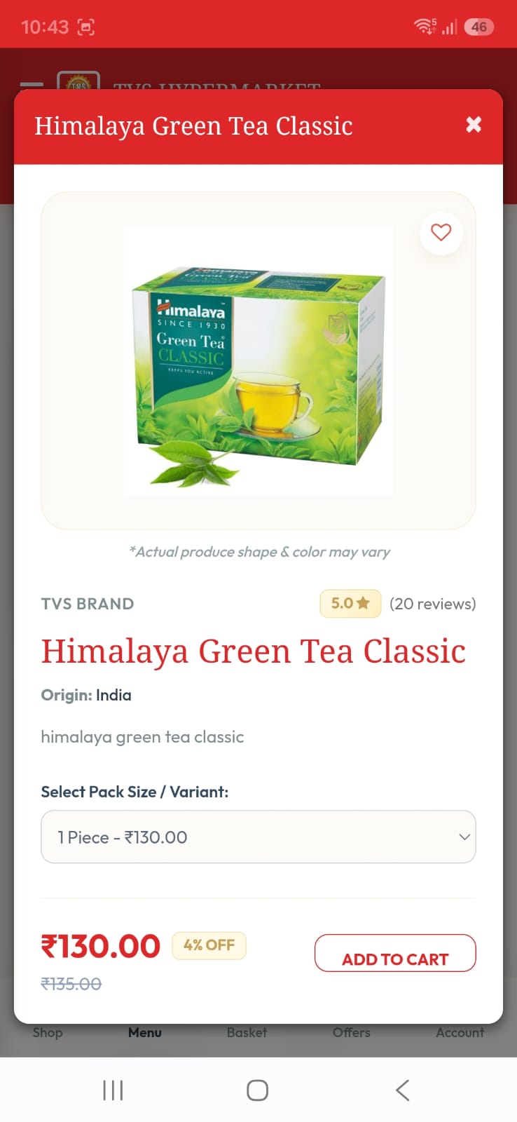 Grocery Delivery Product Catalog UI